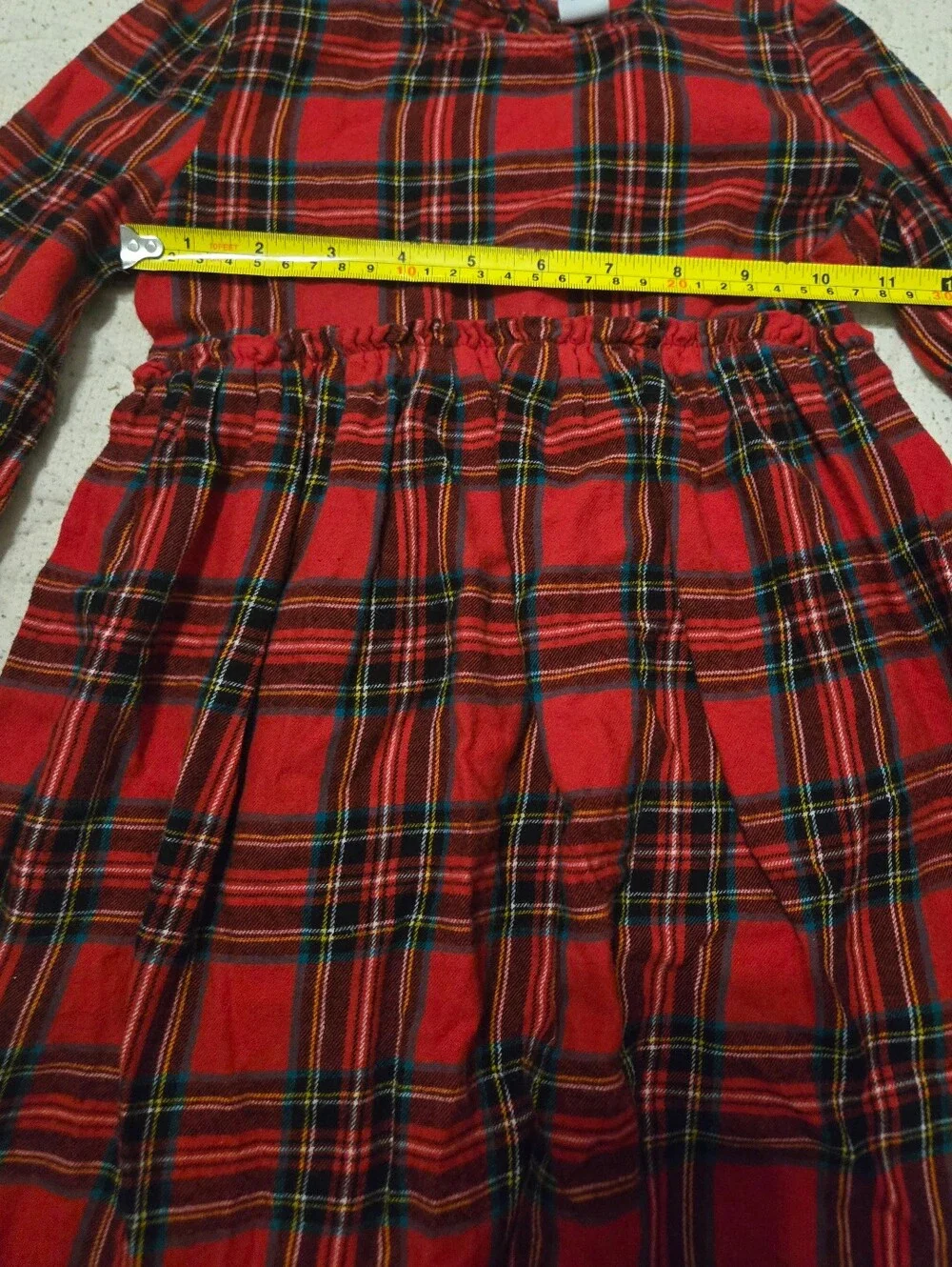 Old Navy Red Plaid Long Sleeve Kids Dress